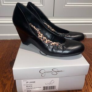 Jessica Simpson Janie black wedges